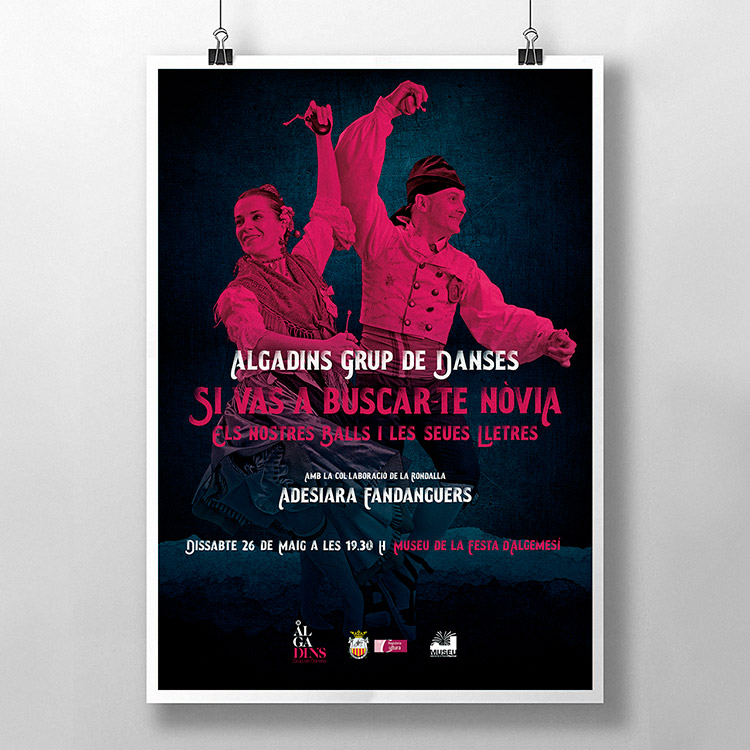 Cartelería para Algadins Grup de Danses. 2016-2021.