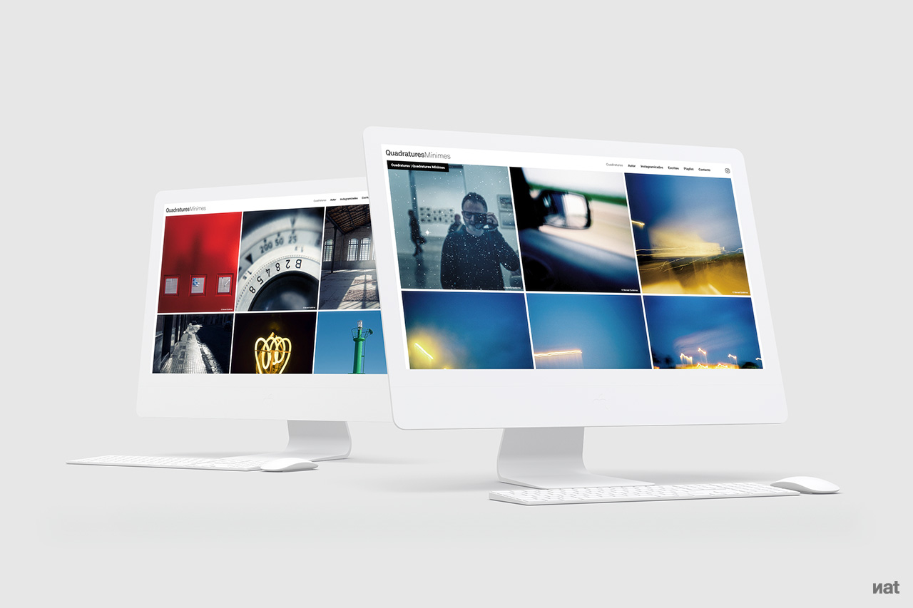 Proyecto de comunicación web para el proyecto fotográfico personal 'Quadratures Mínimes' de Bernat Gutiérrez.