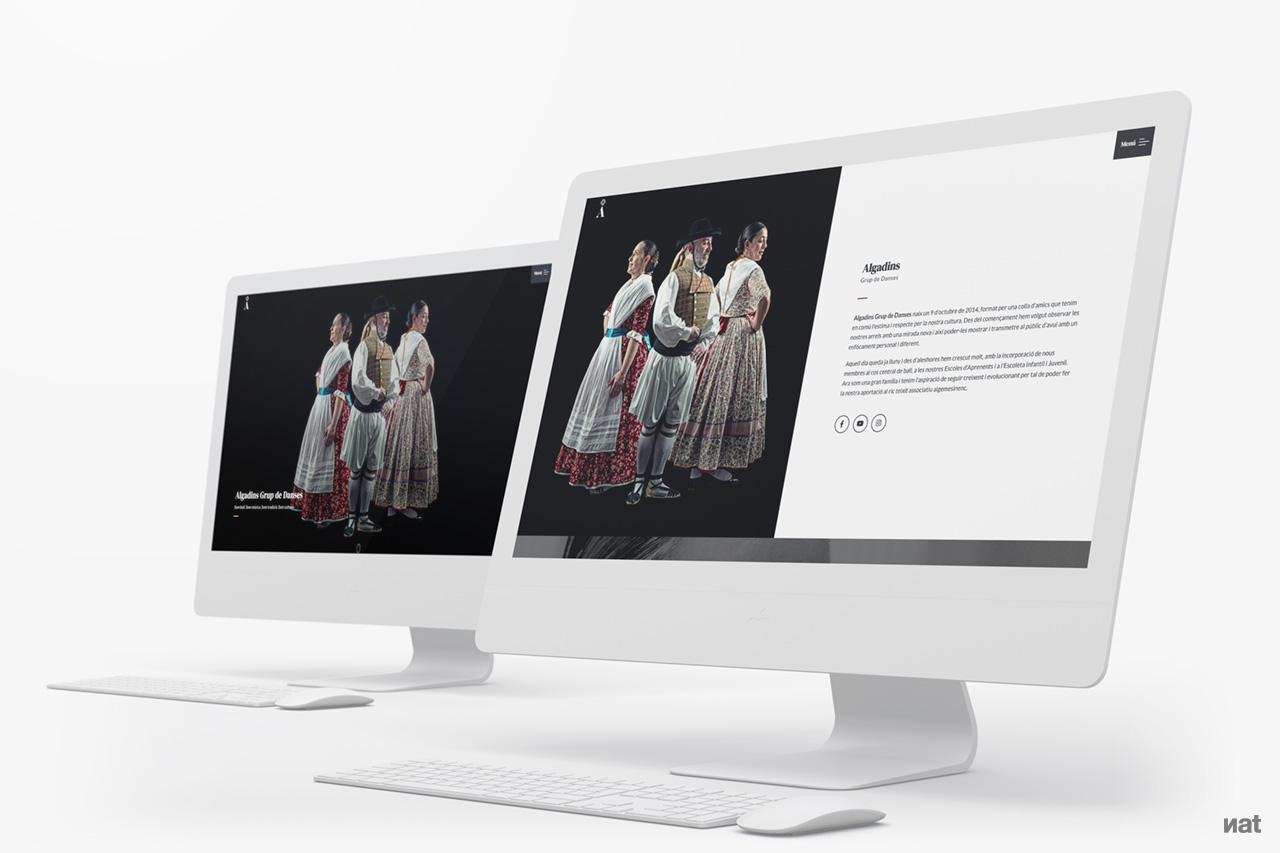 Proyecto de comunicación web desarrollado por Nat Estudi para Algadins Grup de Danses