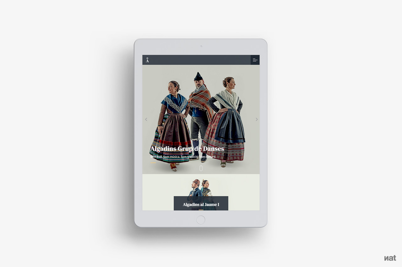 Proyecto de comunicación web desarrollado por Nat Estudi para Algadins Grup de Danses
