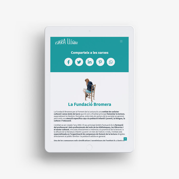 Proyecto de comunicación web 'Espera llegint'.