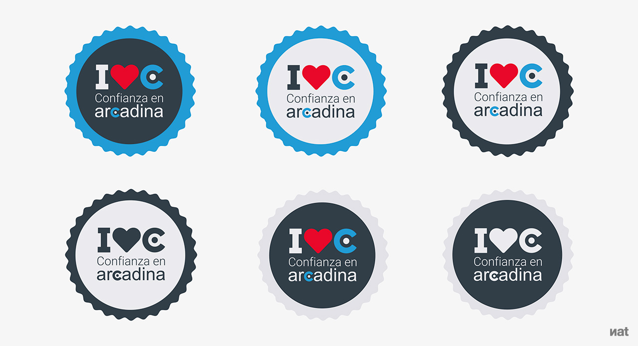 Diseño gráfico basado en la imagen corporativa de Arcadina