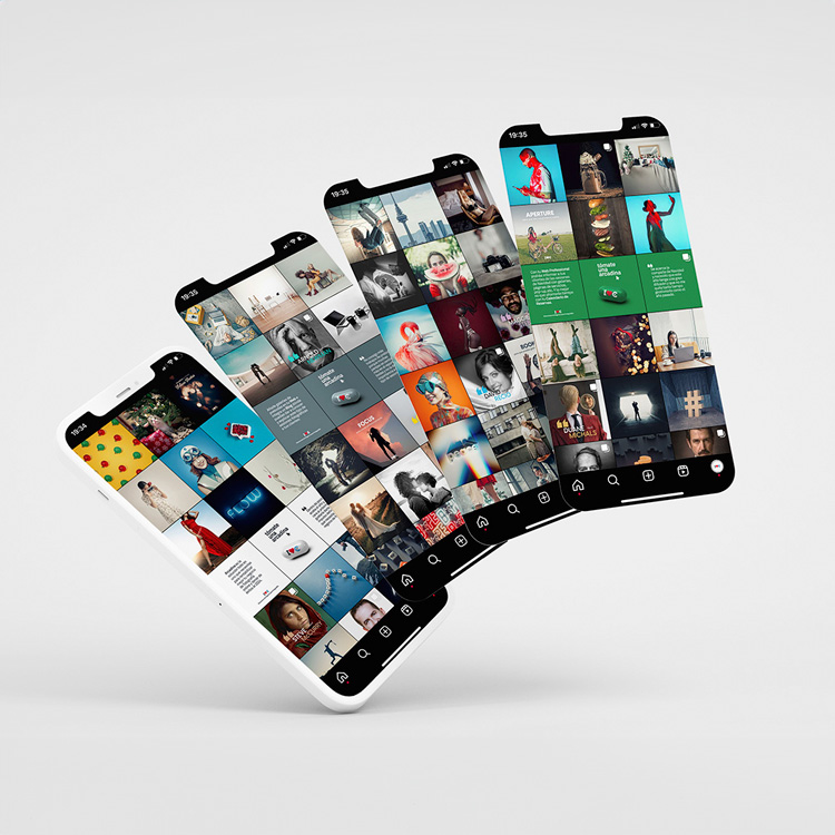 Creación de contenidos para el feed de Instagram.