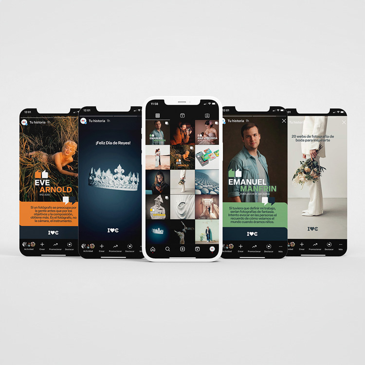 Creación de contenidos para el feed y stories de Instagram.