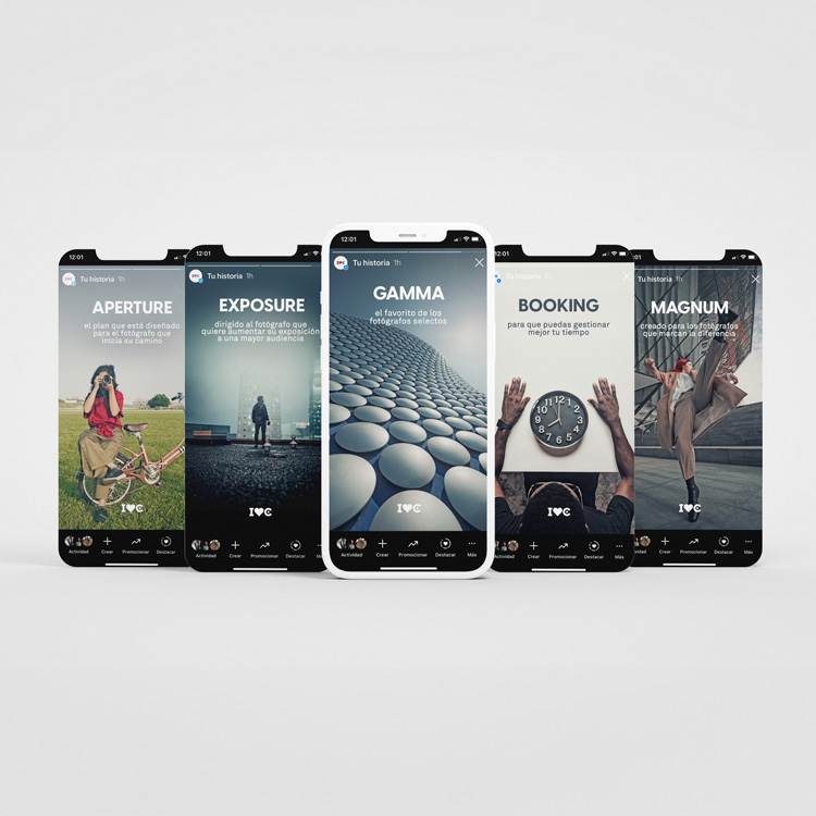 Creación de contenidos para stories de Instagram. Publicaciones para los planes de negocio de Arcadina.