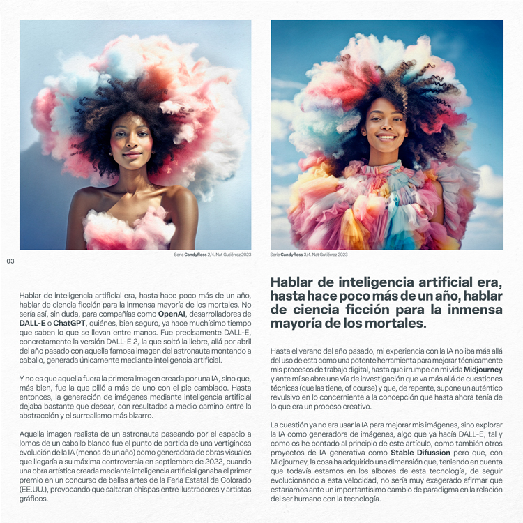 Mosaik Magazine. Diseño de páginas interiores original.