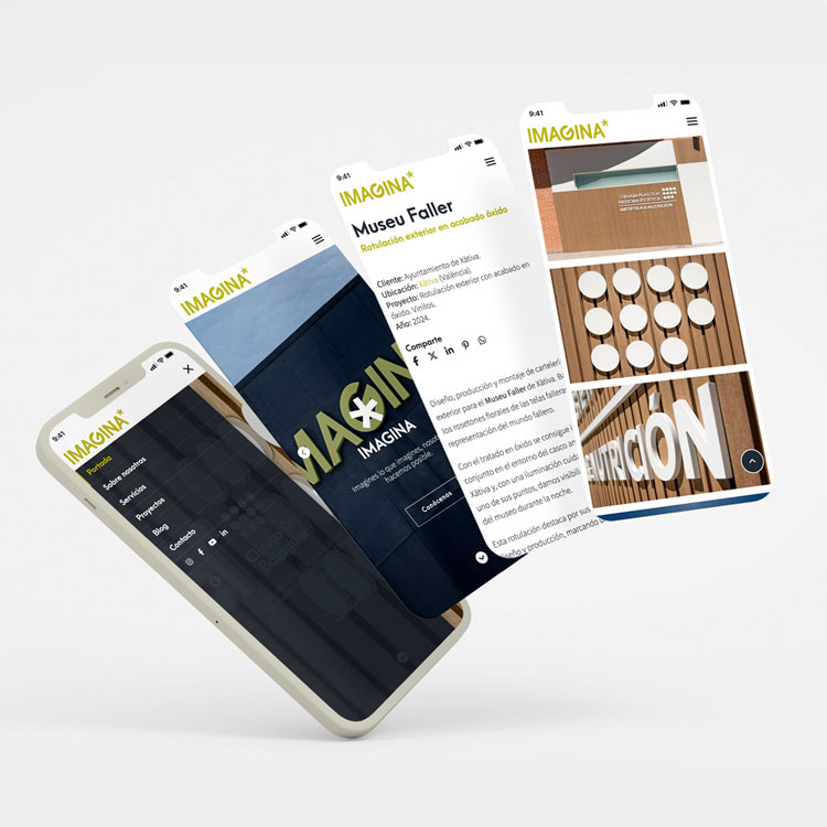 Proyecto de comunicación web realizado para Imagina.