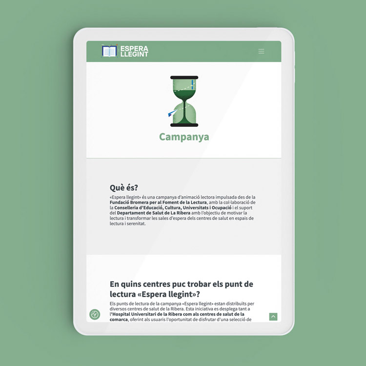 Proyecto de comunicación web 'Espera llegint'.