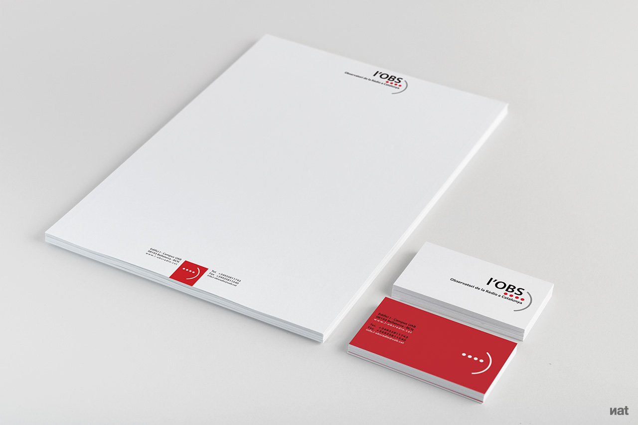 Diseño de logotipo y desarrollo de identidad corporativa. L'OBS. Diseño: Nat Gutiérrez. Bernat Gutiérrez.