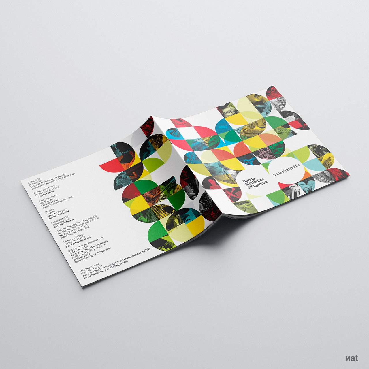 Diseño y fotografía para el disco CD 'Sons d'un poble' de la Banda Simfònica d'Algemesí. Diseño y fotografía de Nat Estudi.