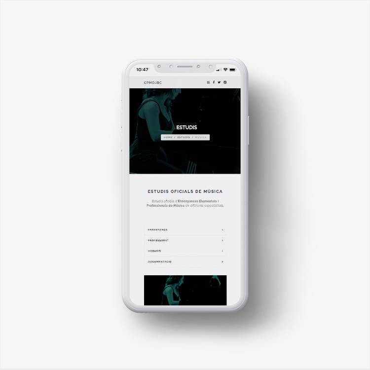 Web Centro Profesional de Música y Danza Joan Bta. Cabanilles.