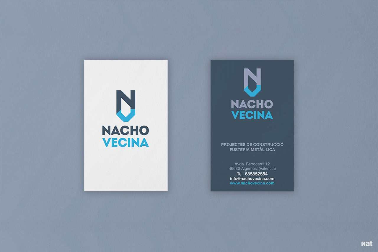 Identidad corporativa desarrollada por Nat Estudi para Nacho Vecina.