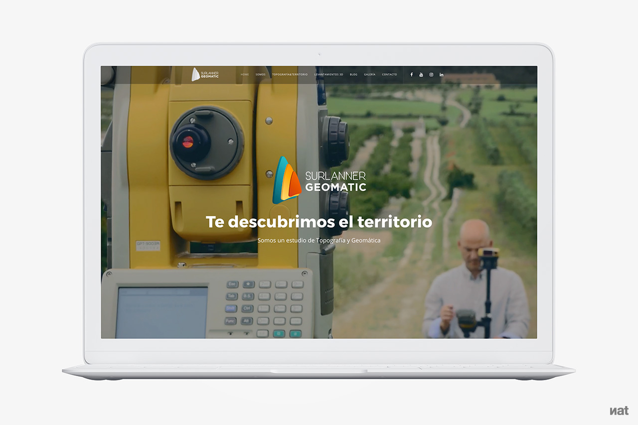 Proyecto de comunicación web realizado por Nat Estudi para Surlanner Geomatic.