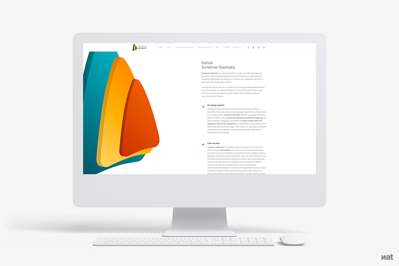 Proyecto de comunicación web realizado por Nat Estudi para Surlanner Geomatic.