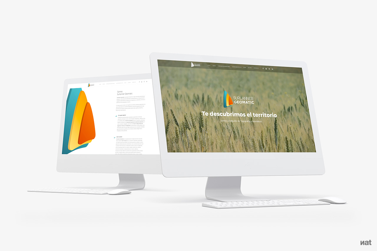 Proyecto de comunicación web realizado por Nat Estudi para Surlanner Geomatic.