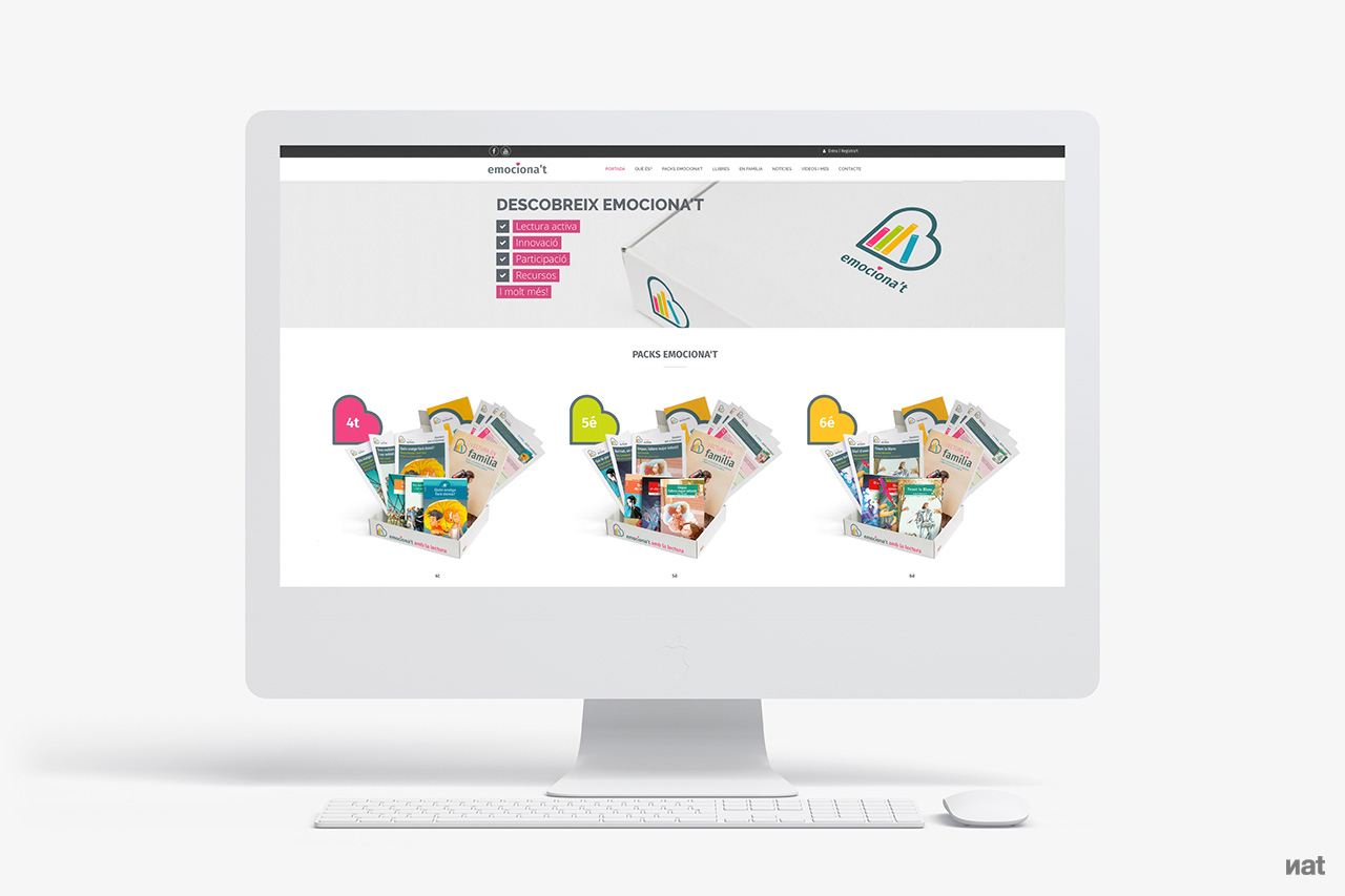 Proyecto de comunicación web desarrollado por Nat Estudi para el proyecto 'Emociona't' de Edicions Bromera.