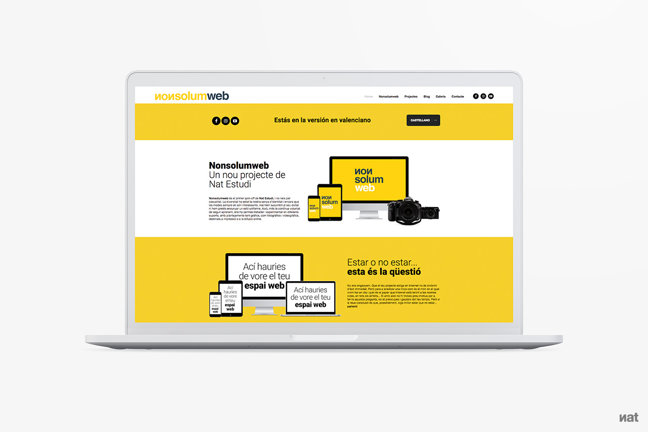 Proyecto de comunicación web para el spin-off de Nat Estudi, Nonsolumweb.