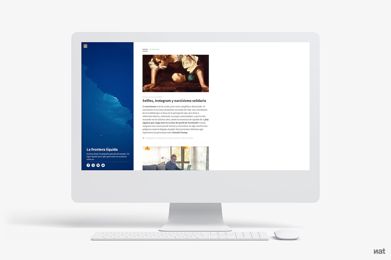 Proyecto web para el blog 'La Frontera Líquida'.