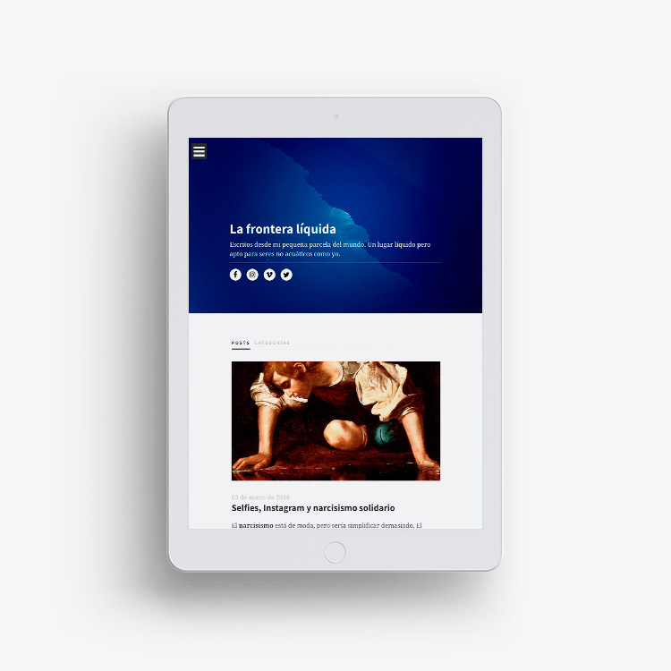 Proyecto web para el blog La Frontera Líquida.