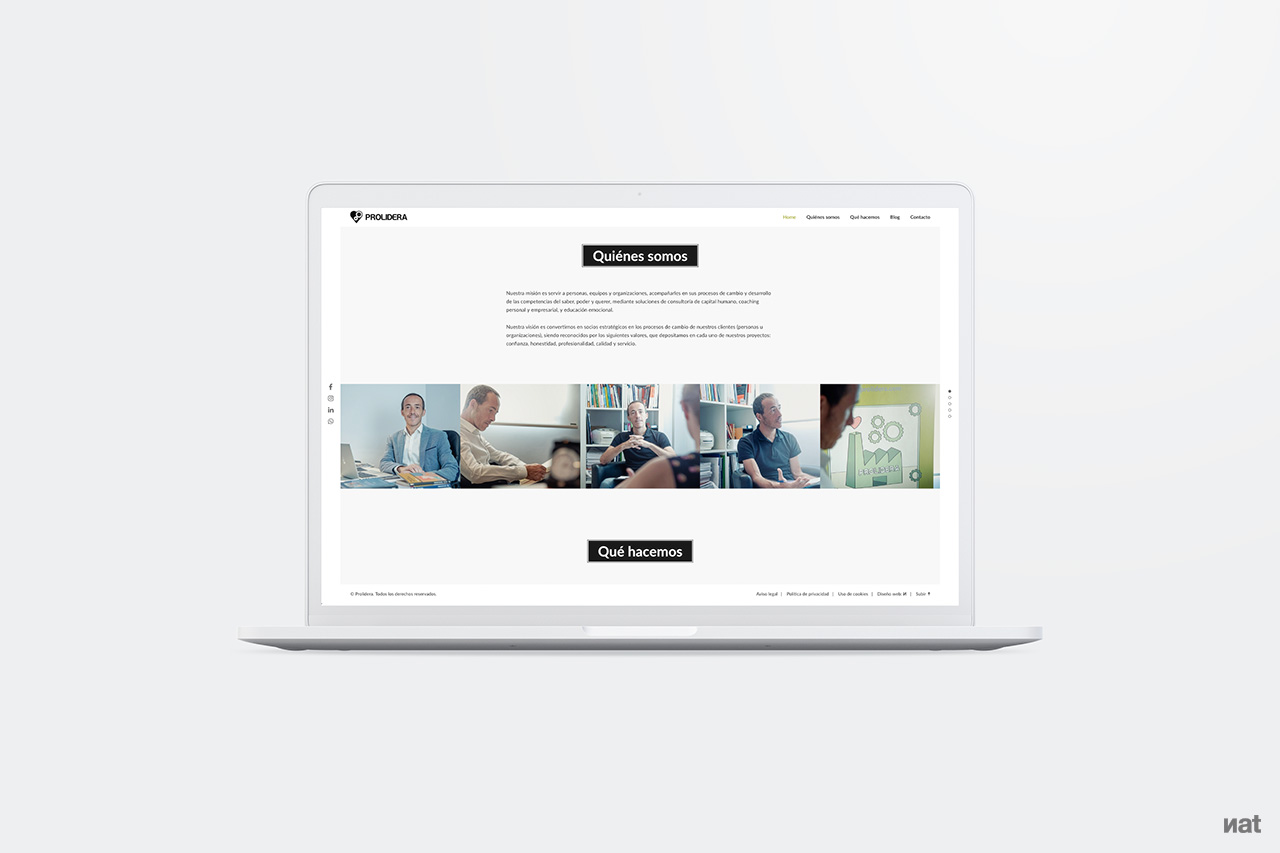Prolidera. Proyecto de comunicación web desarrollado por Nat Estudi.