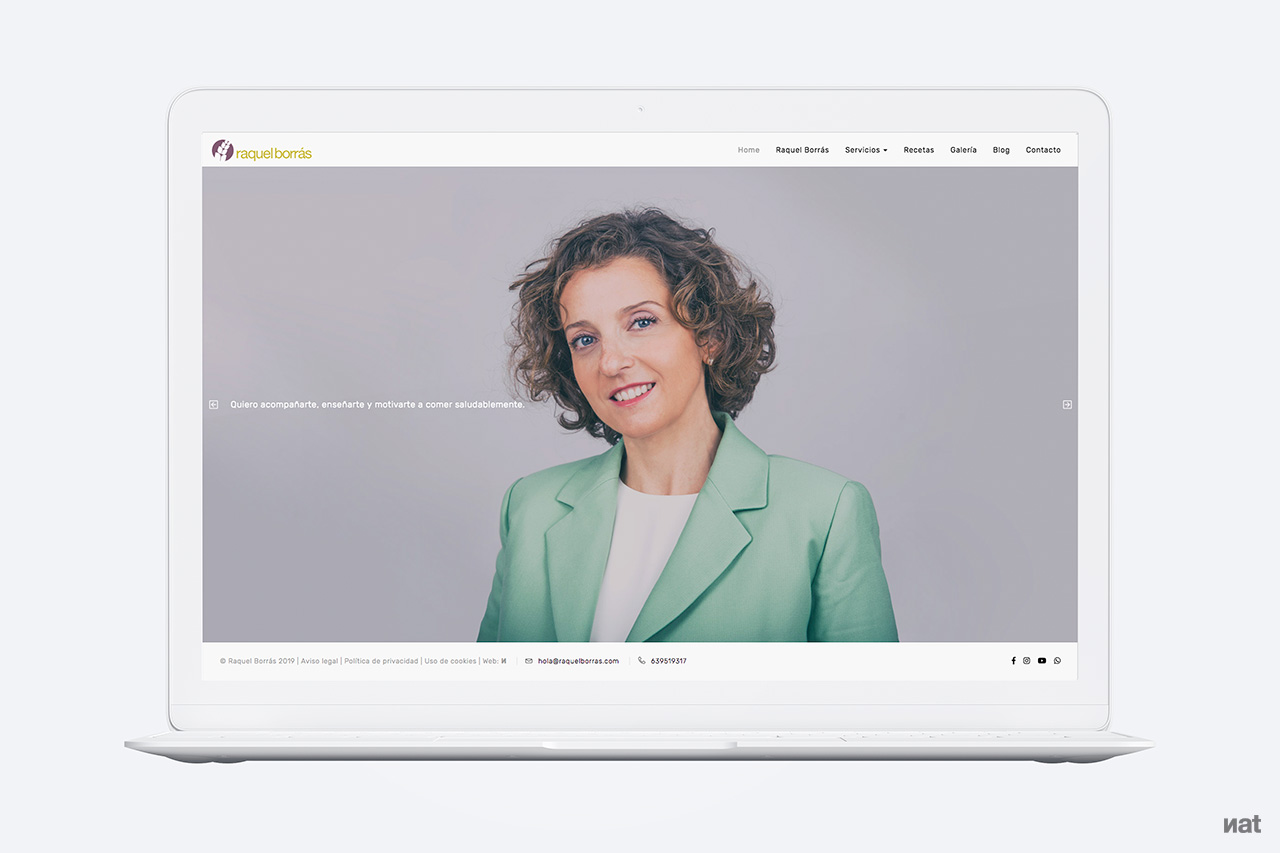 Raquel Borrás. Proyecto de comunicación web desarrollado por Nat Estudi.