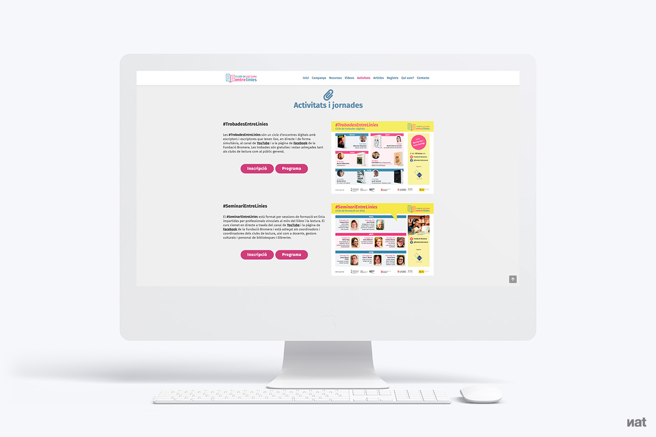 Proyecto de comunicación web para 'Clubs de Lectura en Valencià'. Proyecto desarrollado por Nat Estudi.