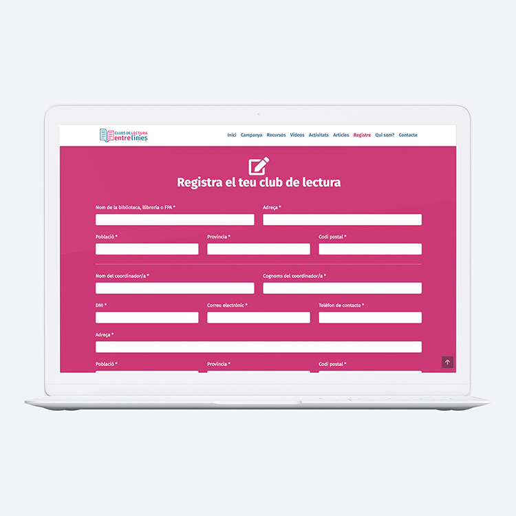 Proyecto de comunicación web para 'Clubs de Lectura en Valencià'.