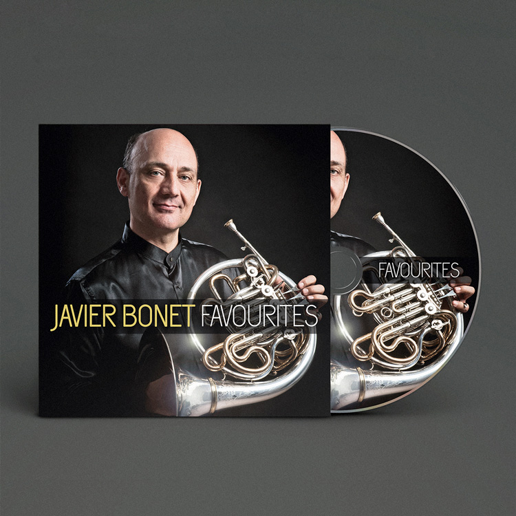 Proyecto de diseño y fotografía para el disco 'Favourites' del trompista Javier Bonet.